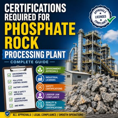 Certifications Required for a Phosphate Rock Processing Plant in India